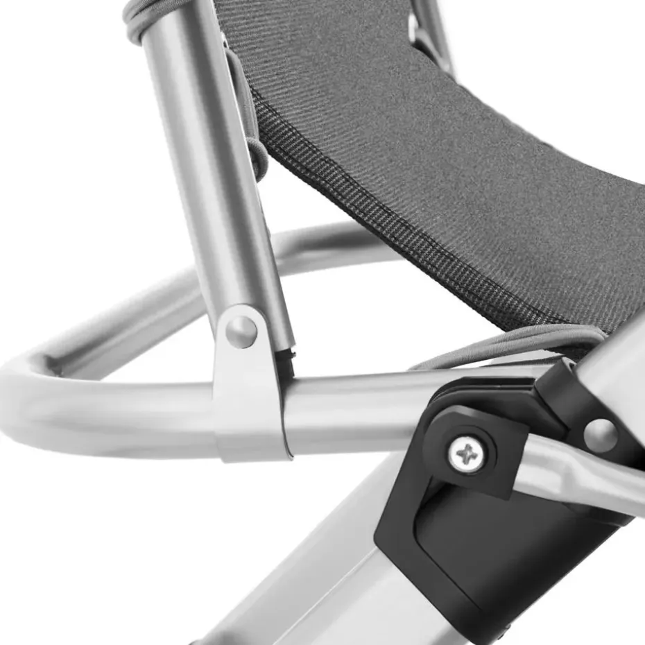 tectake - Ligbed Cloud inklapbaar, traploos verstelbaar, Lichtgrijs