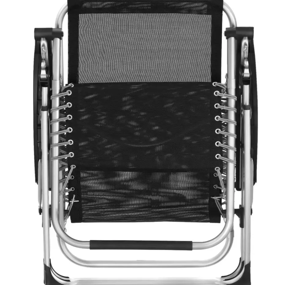 tectake - Ligbed Cloud inklapbaar, traploos verstelbaar, Zwart