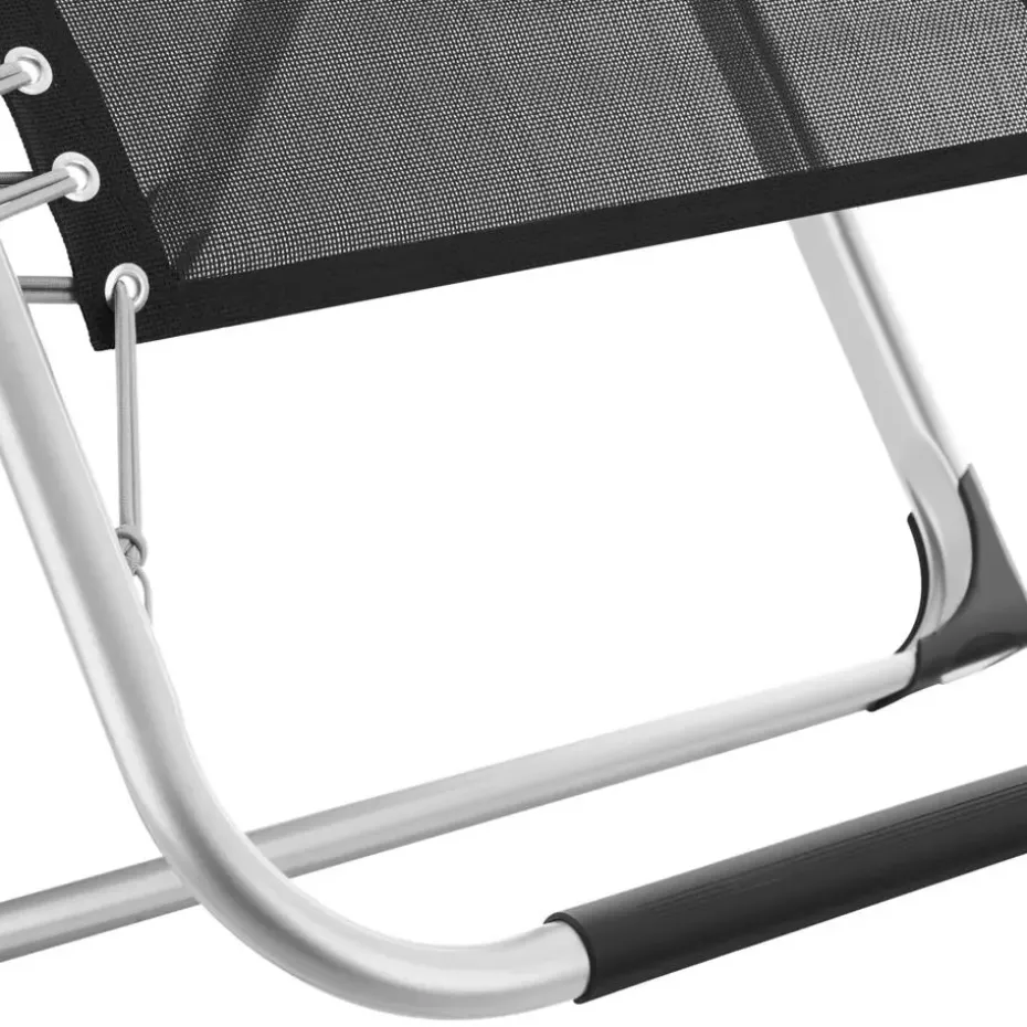 tectake - Ligbed Cloud inklapbaar, traploos verstelbaar, Zwart