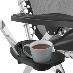 tectake - Ligbed Cloud inklapbaar, traploos verstelbaar, Zwart