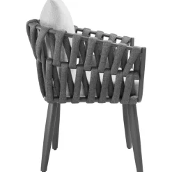 tectake - Set van 2 stoelen Lugano in rope-design met aluminium frame