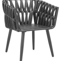 tectake - Set van 2 stoelen Lugano in rope-design met aluminium frame