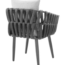 tectake - Set van 2 stoelen Lugano in rope-design met aluminium frame