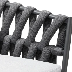 tectake - Stoel Lugano in rope-design met aluminium frame, Antraciet