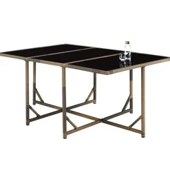 tectake - tuinset Malaga - wicker - natuurkleur