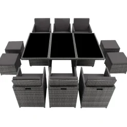 tectake - tuinset New York - wicker - grijs