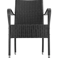 tectake 2 tuinstoelen - Wickerstoel Girona, stapelbaar, draagkracht 120 kg