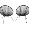 tectake 2 tuinstoelen Santana in Acapulco-design, Zwart