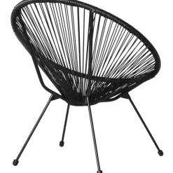 tectake 2 tuinstoelen Santana in Acapulco-design, Zwart