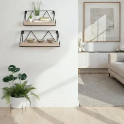 tectake 2 wandplanken Rockport, Industrieel Licht Hout, Eiken Sonoma