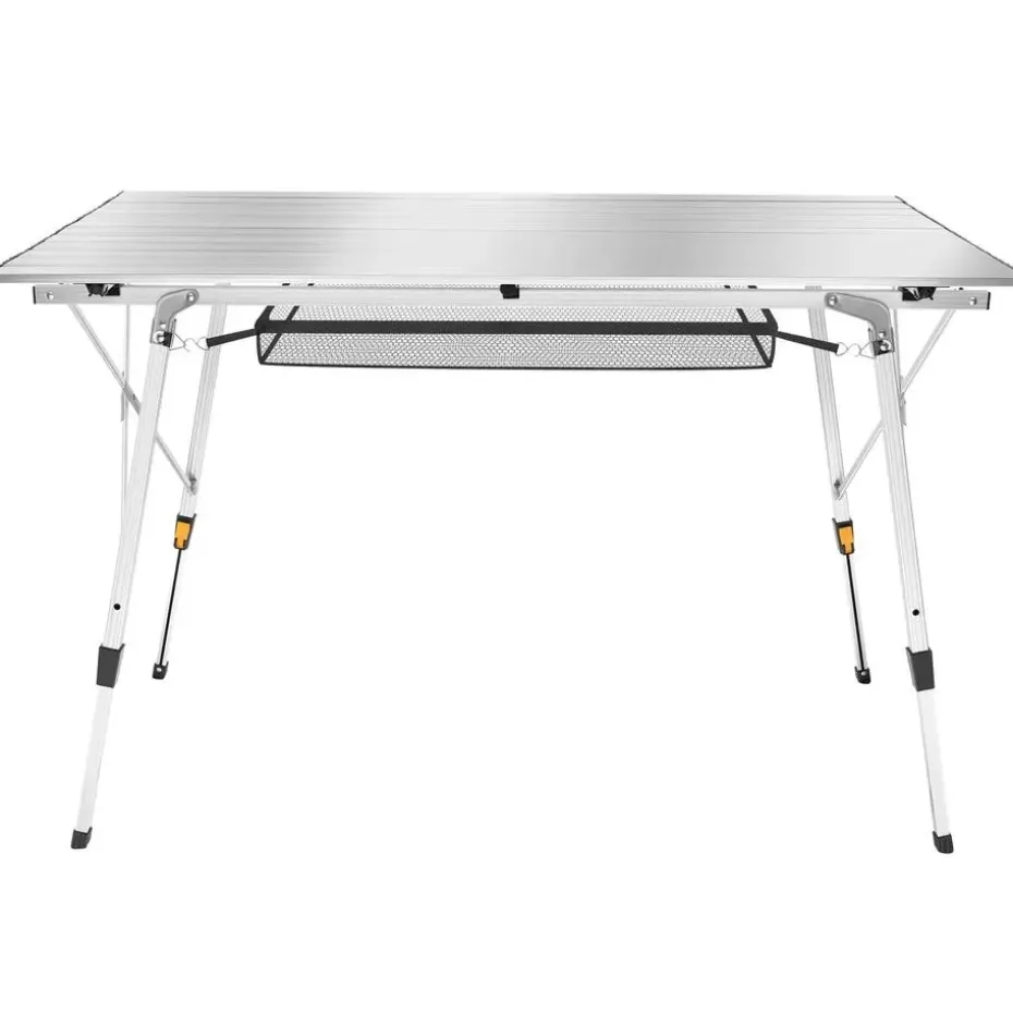 tectake Aluminium klaptafel Bastiaan in hoogte verstelbaar , Zilver