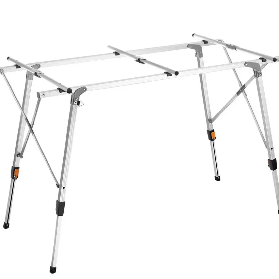 tectake Aluminium klaptafel Bastiaan in hoogte verstelbaar , Zilver