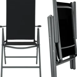 tectake Aluminium tuinstoelen inklapbaar, Antraciet