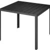 tectake Aluminium tuintafel Maren met in hoogte verstelbare poten 90x90x74,5cm