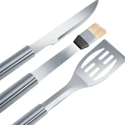 tectake Barbecue bestek van roestvrij staal 18-delig, Grijs