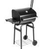 tectake BBQ Barbecue Smoker met deksel en thermometer, Zwart