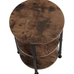 tectake Bijzettafel Colchester 40x61cm, Industrieel Hout Donker, Rustiek