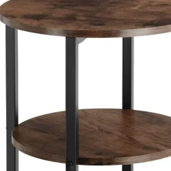 tectake Bijzettafel Colchester 40x61cm, Industrieel Hout Donker, Rustiek