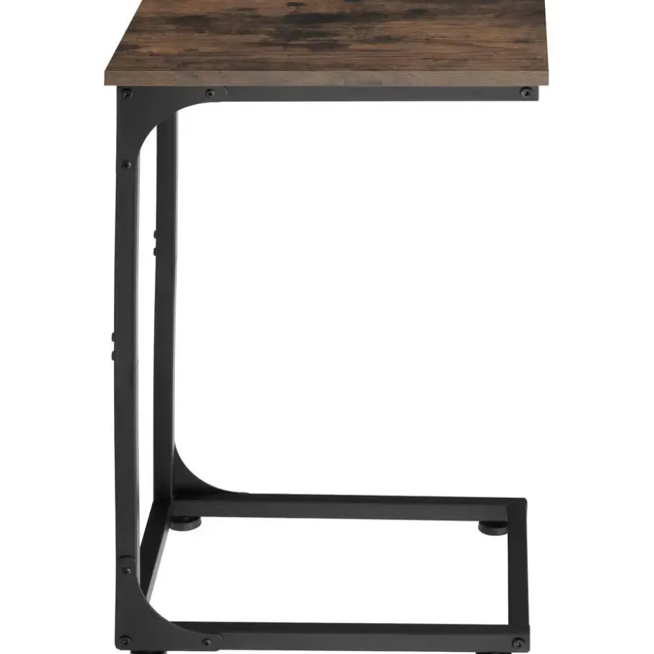 tectake Bijzettafel Erie 40x30x63cm, Industrieel Hout Donker, Rustiek