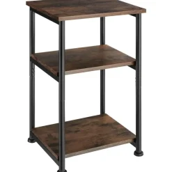 tectake Bijzettafel Memphis 34x30x59cm, Industrieel Hout Donker, Rustiek