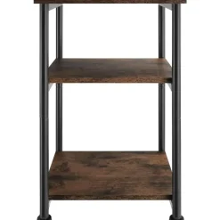 tectake Bijzettafel Memphis 34x30x59cm, Industrieel Hout Donker, Rustiek