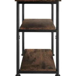 tectake Bijzettafel Memphis 34x30x59cm, Industrieel Hout Donker, Rustiek