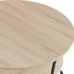 tectake Bijzettafel Saint Louis, Industrieel Licht Hout, Eiken Sonoma