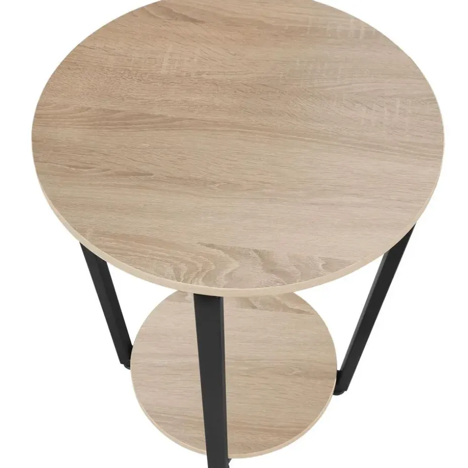 tectake Bijzettafel Swindon 50x62,5cm, Industrieel Licht Hout, Eiken Sonoma