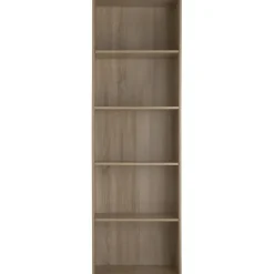 tectake Boekenrek Lexi 5 vakken 60x30x190cm, Licht Hout, Eiken Sonoma