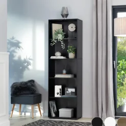 tectake Boekenrek Lexi 5 vakken 60x30x190cm, Wit