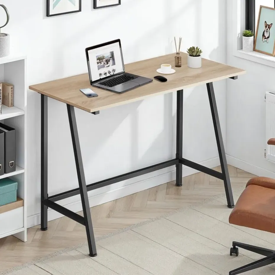 tectake Bureau Newton 100x50x77cm, Industrieel Licht Hout, Eiken Sonoma