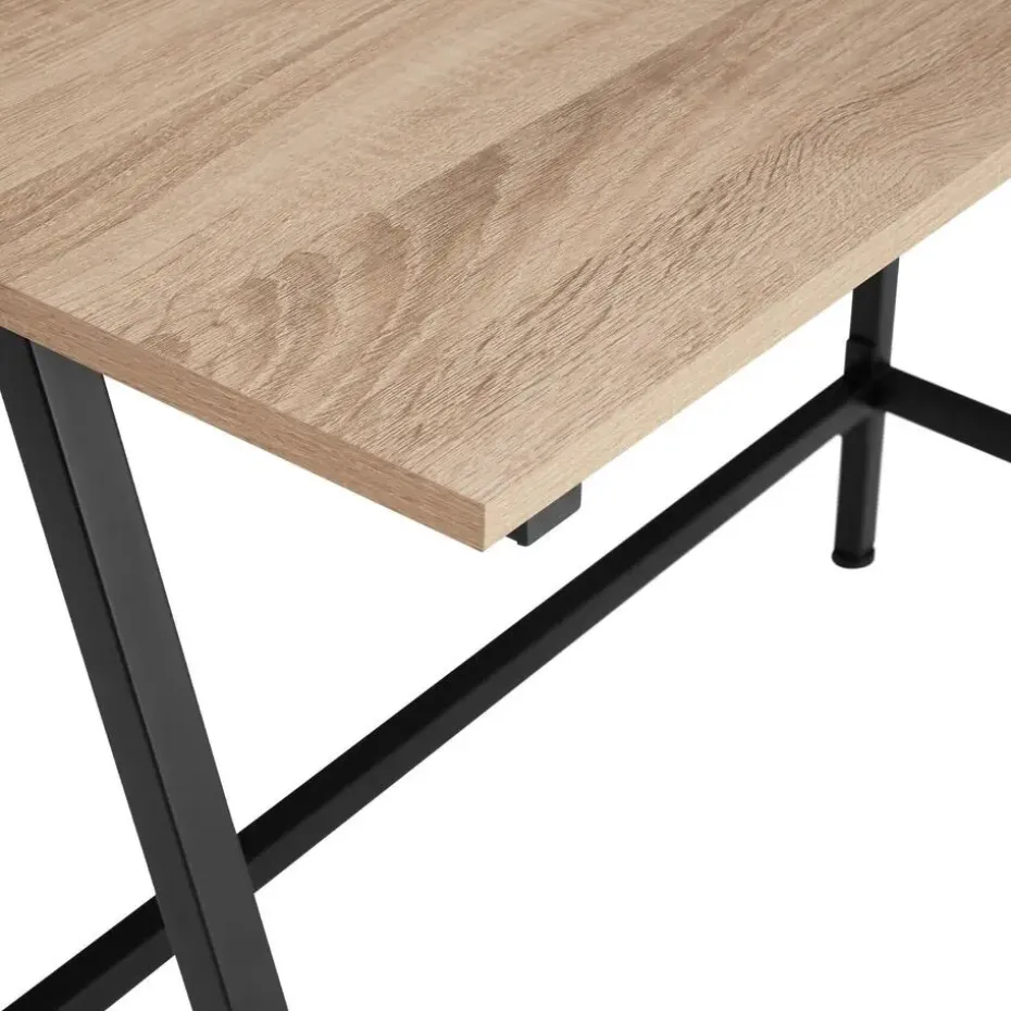 tectake Bureau Newton 100x50x77cm, Industrieel Licht Hout, Eiken Sonoma