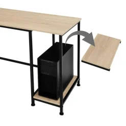 tectake Bureau Stoke 137x55x75cm, Industrieel Licht Hout, Eiken Sonoma