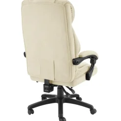 tectake Bureaustoel Jillien met voetsteun en veloursbekleding, Beige