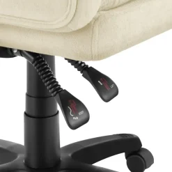 tectake Bureaustoel Jillien met voetsteun en veloursbekleding, Beige