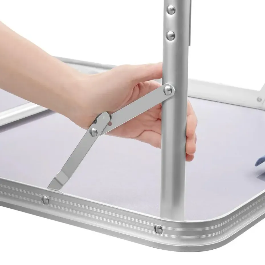 tectake Campingtafel opvouwbaar van aluminium 75x55x68cm, Grijs