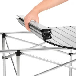 tectake Campingtafel van aluminium met tas 140x70x70cm , Grijs