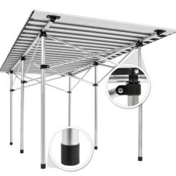tectake Campingtafel van aluminium met tas 140x70x70cm , Grijs