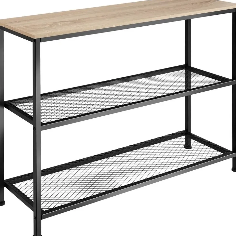 tectake Consoletafel Bristol 100x30x81cm, Industrieel Licht Hout, Eiken Sonoma