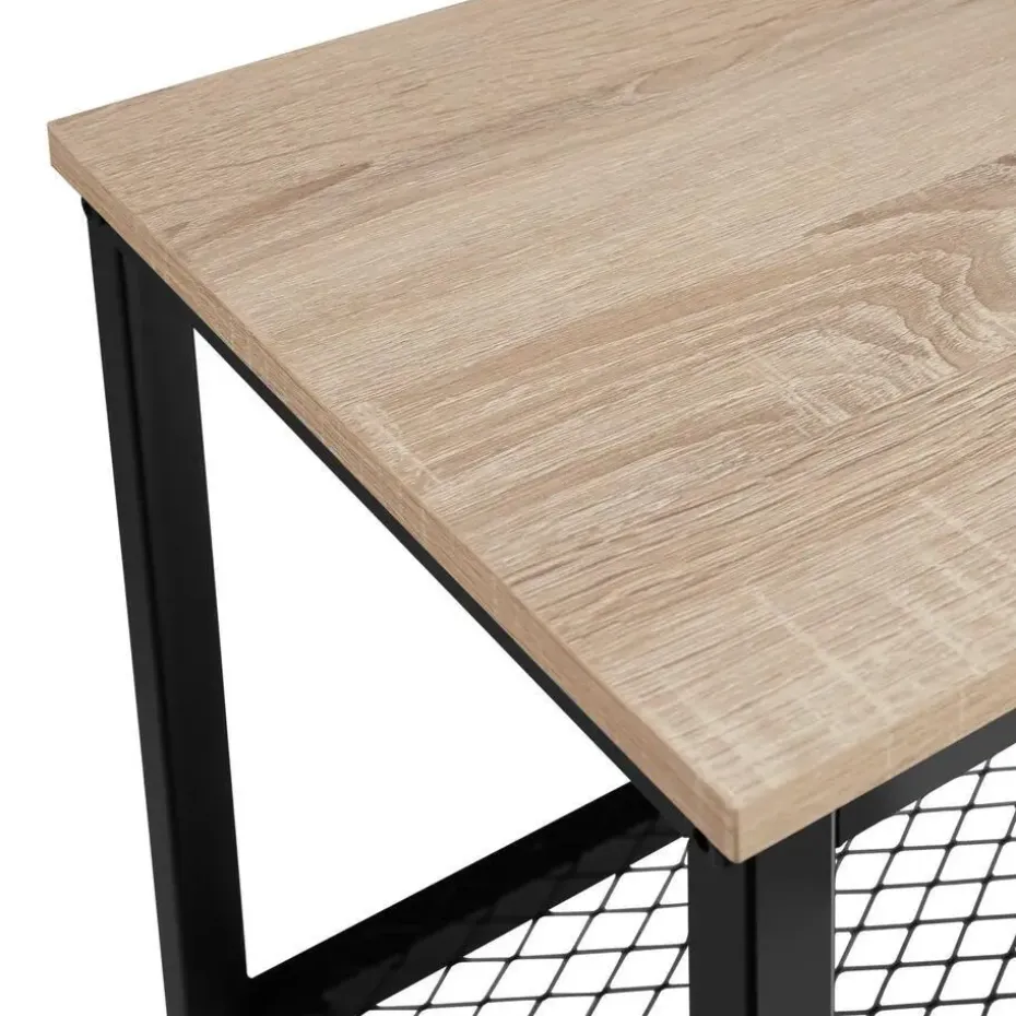 tectake Consoletafel Bristol 100x30x81cm, Industrieel Licht Hout, Eiken Sonoma