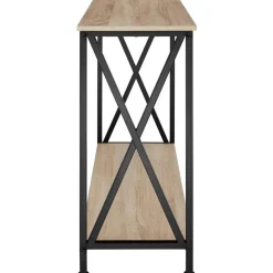tectake Consoletafel Tacoma 100x35x80,5cm, Industrieel Licht Hout, Eiken Sonoma