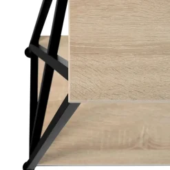 tectake Consoletafel Tacoma 100x35x80,5cm, Industrieel Licht Hout, Eiken Sonoma