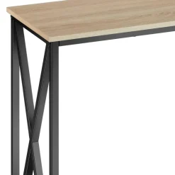 tectake Consoletafel Tacoma 100x35x80,5cm, Industrieel Licht Hout, Eiken Sonoma