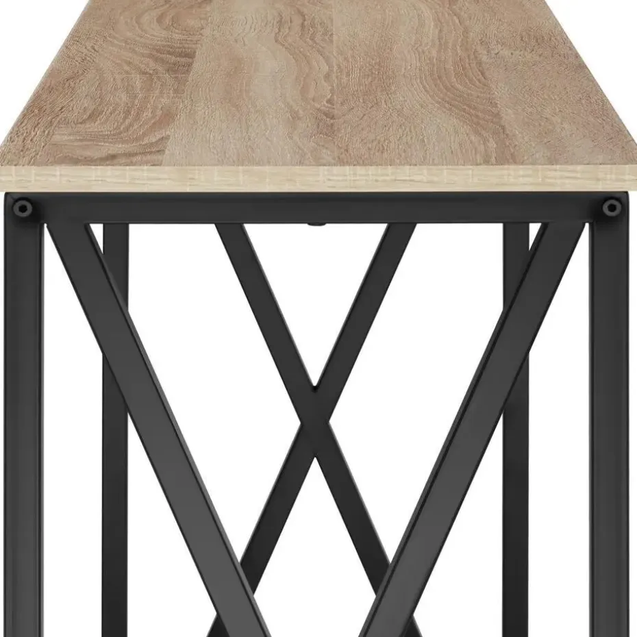 tectake Consoletafel Tacoma 100x35x80,5cm, Industrieel Licht Hout, Eiken Sonoma