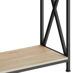 tectake Consoletafel Tacoma 100x35x80,5cm, Industrieel Licht Hout, Eiken Sonoma