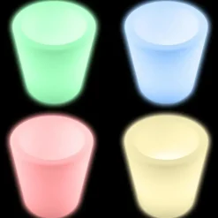 tectake Flessenkoeler Luminous Curve Cooler, LED, met afstandsbediening, Wit