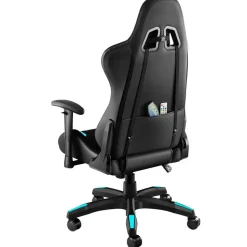 tectake Gaming stoel Tartaros, LED, massagefunctie, Zwart/azuur