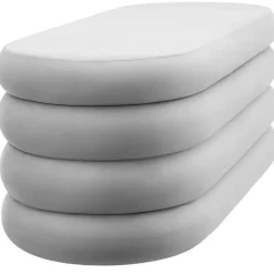 tectake Gestoffeerde zitbank Altu met veel opbergruimte, Fluweellook Grijs