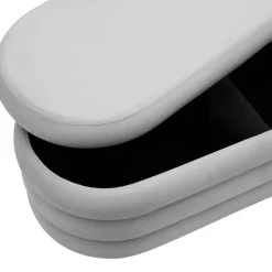 tectake Gestoffeerde zitbank Altu met veel opbergruimte, Fluweellook Grijs