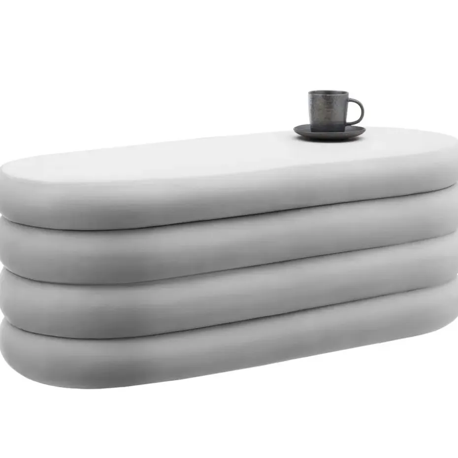 tectake Gestoffeerde zitbank Altu met veel opbergruimte, Fluweellook Grijs